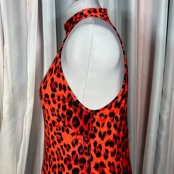 Long Red Leopard Print Dress, XXL - Picture 3 of 10